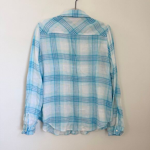 Lilly Pulitzer Blue Plaid Button Down Shirt - Picture 9 of 9
